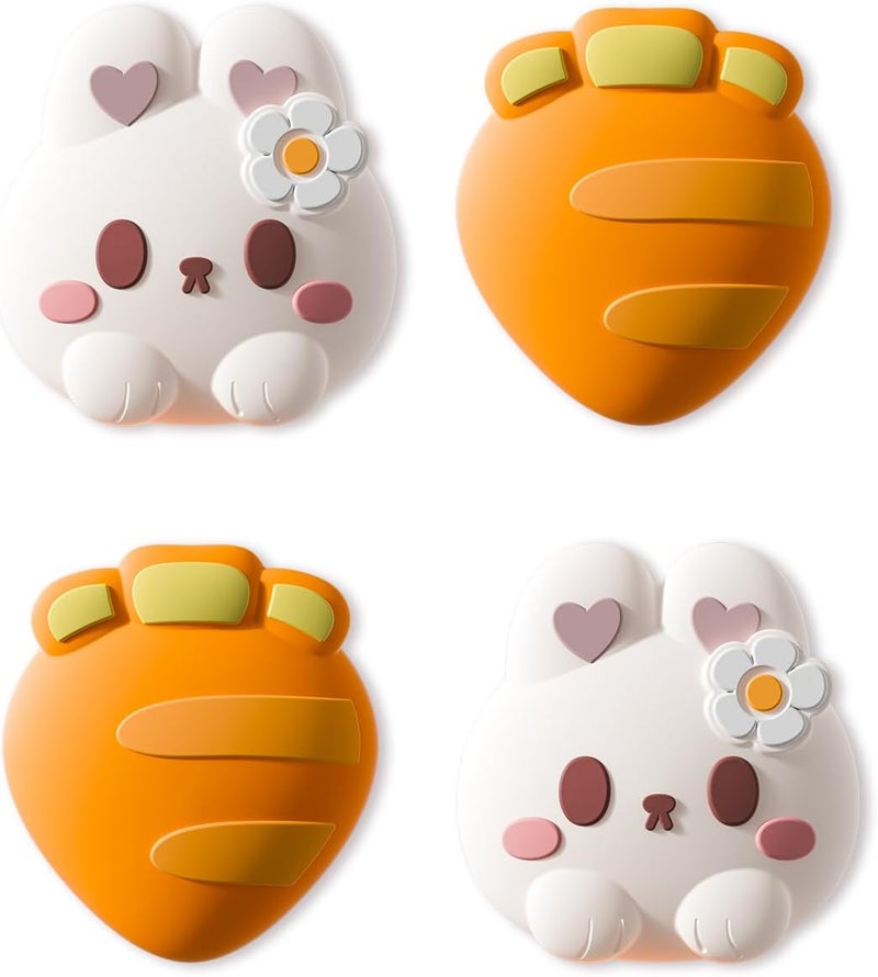 GEEKSHARE 4PCS Thumb Grip Caps for Switch 2, Cute Silicone Joystick Caps Soft Thumbstick Cover Compatible with Switch 2025 - Rabbit & Carrot - Image 1